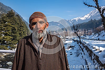 Portrait of a muslim man in pahalgam Editorial Stock Photo