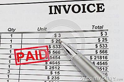 Paid Invoices Stock Photo