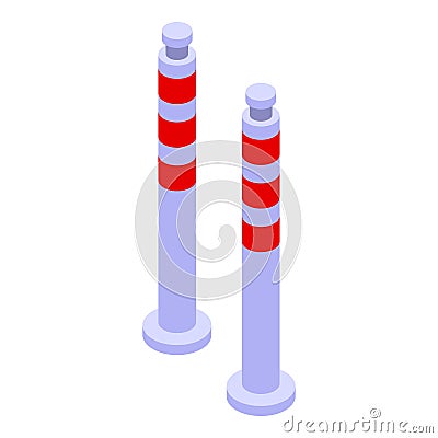 Paid parking pillar icon, isometric style Vector Illustration