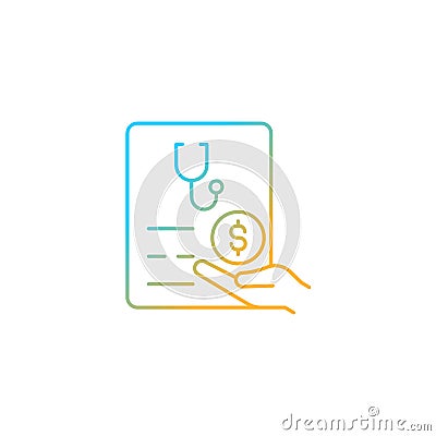 Paid sick days gradient linear vector icon Vector Illustration