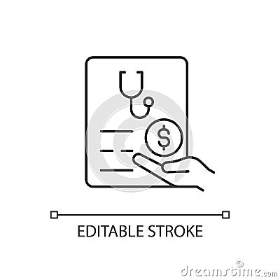 Paid sick days linear icon Vector Illustration