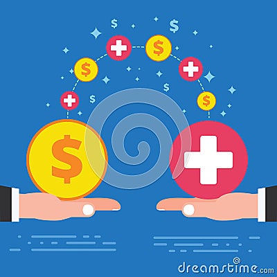 Paid sick leave days concept design. Corporate business company Vector Illustration