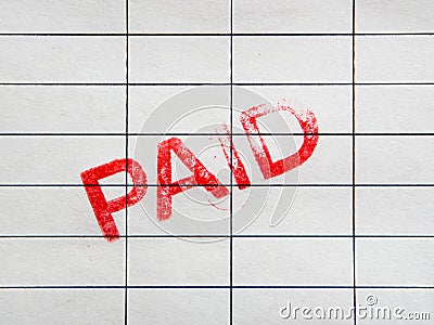 Paid stamp Stock Photo