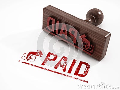 Paid stamp Stock Photo