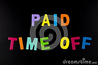 Paid time off wage vacation holiday personal work leave policy Stock Photo