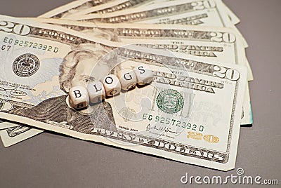 Paid to Blog Stock Photo