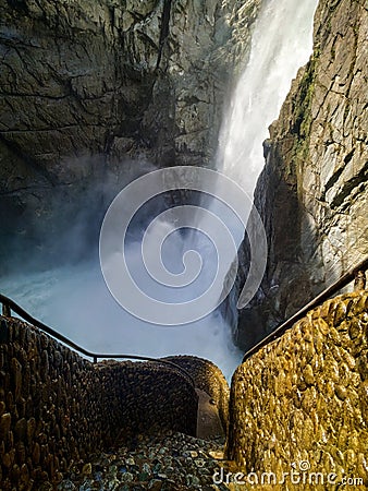 Pailon del Diablo Waterfall - Banos - Ecuador Stock Photo