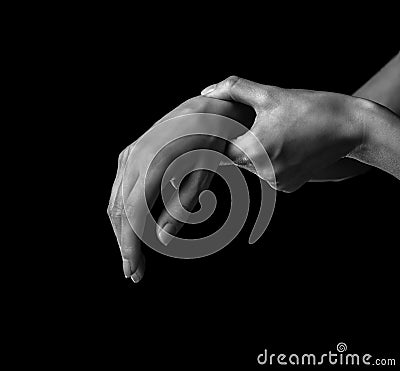 Pain in a female wrist Stock Photo