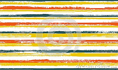 Pain handdrawn irregular stripes vector seamless pattern. Doodle serape ethnic textile design. Vector Illustration