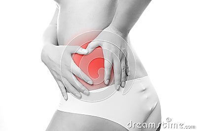 Pain in left side of body. Stock Photo