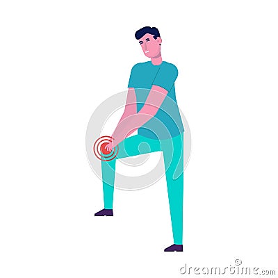 Pain in the legs, knee problems. Vector Illustration