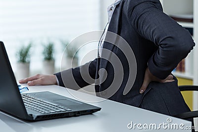 Pain of lower back Stock Photo