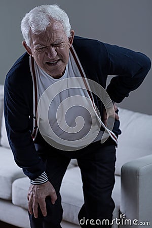 Pain of lower back Stock Photo