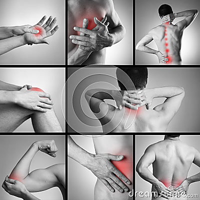 Pain in a man's body Stock Photo