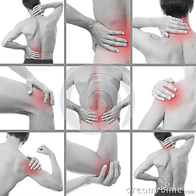 Pain in a man's body Stock Photo