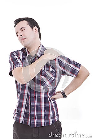 Pain and neck ache Stock Photo