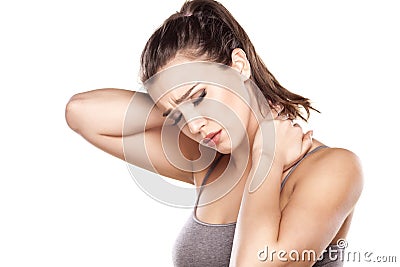 Pain in the neck Stock Photo