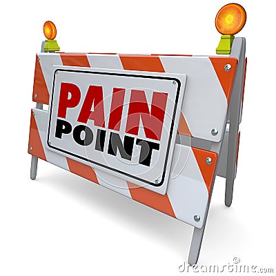 Pain Point Sign Warning Danger Customer Problem Difficulty Need Stock Photo