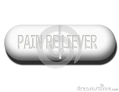 Pain Reliever Cartoon Illustration