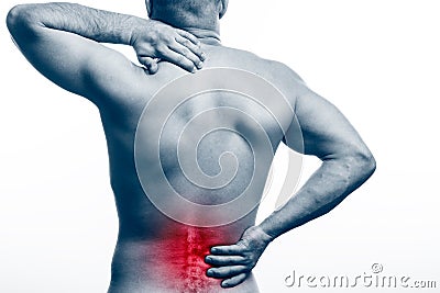 Pain in the spine Stock Photo
