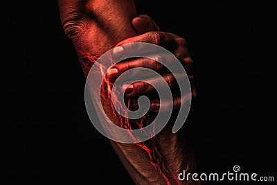 pain in the tendons of the hand Generative AI Stock Photo