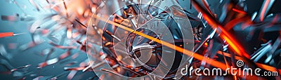 Pain visualized through sharp distorted abstract shapes Stock Photo