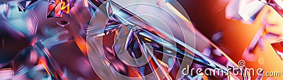 Pain visualized through sharp distorted abstract shapes Stock Photo
