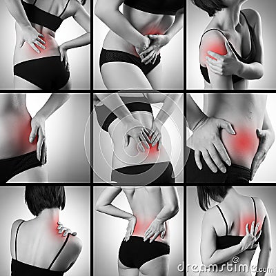 Pain in a woman's body Stock Photo