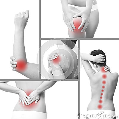 Pain in a woman's body Stock Photo