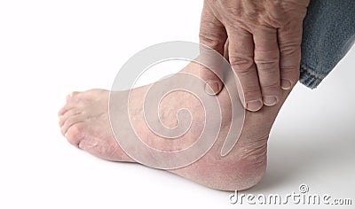 Painful ankle Stock Photo