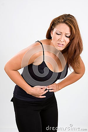 Painful Stomach Cramps Stock Photo