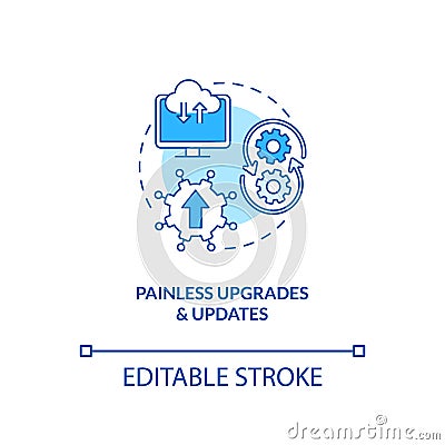 Painless upgrades and updates concept icon Vector Illustration