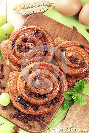 Pains aux raisins Stock Photo