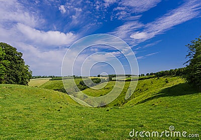 Painsthorpe Dale in the Yorkshire Wolds Stock Photo