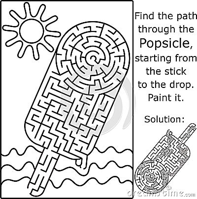 Paint activity Popsicle maze labirinth game