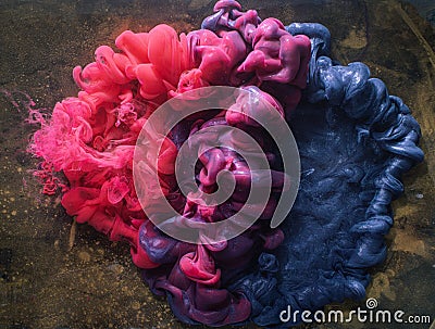 Paint background fantasy cloud magenta blue dye Stock Photo