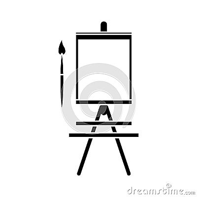 Paint brush and board school tool design Cartoon Illustration