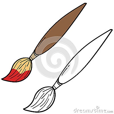 Paint brush drawing Vector Illustration