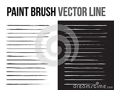 The paint brush handdrawn vector line set Vector Illustration