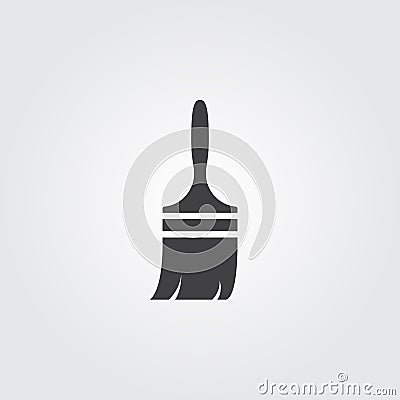 Paint brush icon vector, solid logo illustration, pictogram isolated on gray. Vector Illustration