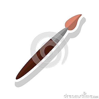 Paint brush object and school tool design Cartoon Illustration