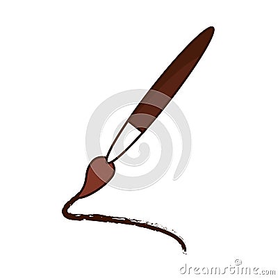 Paint brush object and school tool design Cartoon Illustration