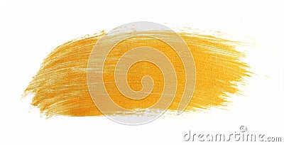 Paint brush stroke texture golden acrylic Stock Photo