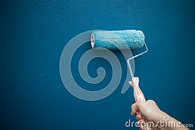 Paint brushes house Stock Photo