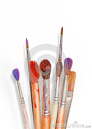 Paint brushes isolated Stock Photo