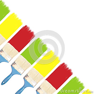 Paint brushes on white background Stock Photo