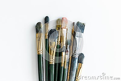 Paint brushes on white background Stock Photo