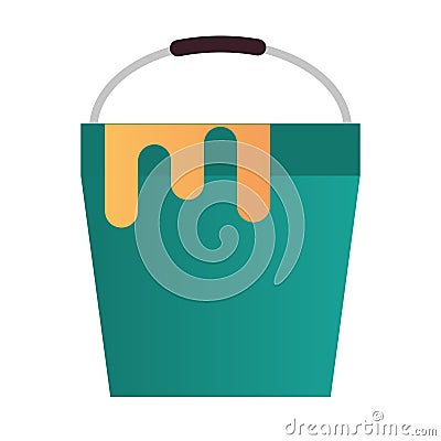 paint bucket construction and renovation tool icon, home repair concept Vector Illustration