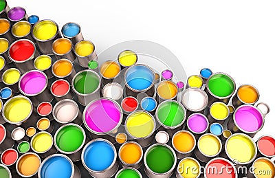 Paint buckets Stock Photo