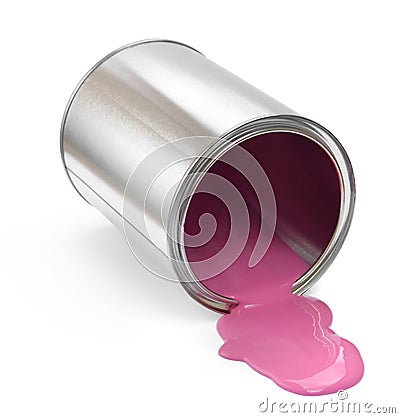 Paint can fallen Stock Photo